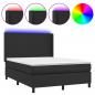 Preview: Boxspringbett mit Matratze & LED Schwarz 140x200 cm Kunstleder