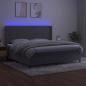 Preview: Boxspringbett mit Matratze & LED Hellgrau 200x200 cm Samt