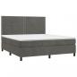 Preview: Boxspringbett mit Matratze Dunkelgrau 180x200 cm Samt