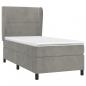 Preview: Boxspringbett mit Matratze Hellgrau 100x200 cm Samt