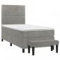 Preview: Boxspringbett mit Matratze Hellgrau 100x200 cm Samt