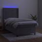 Preview: Boxspringbett mit Matratze & LED Hellgrau 100x200 cm Samt