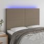 Preview: ARDEBO.de - LED Kopfteil Taupe 144x5x118/128 cm Stoff