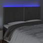 Preview: LED Kopfteil Dunkelgrau 180x5x118/128 cm Samt