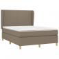 Preview: Boxspringbett mit Matratze Taupe 140x190 cm Stoff