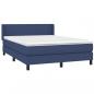 Preview: Boxspringbett mit Matratze Blau 140x190 cm Stoff