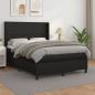 Preview: ARDEBO.de - Boxspringbett mit Matratze Schwarz 140x190 cm Kunstleder