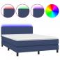 Preview: Boxspringbett mit Matratze & LED Blau 140x190 cm Stoff