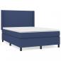 Preview: Boxspringbett mit Matratze Blau 140x190 cm Stoff