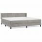 Preview: Boxspringbett mit Matratze Hellgrau 200x200 cm Samt