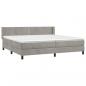 Preview: Boxspringbett mit Matratze Hellgrau 200x200 cm Samt