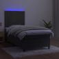 Preview: Boxspringbett mit Matratze & LED Dunkelgrau 90x190 cm Samt