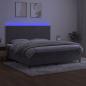 Preview: Boxspringbett mit Matratze & LED Hellgrau 200x200 cm Samt