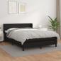 Preview: ARDEBO.de - Boxspringbett mit Matratze Schwarz 140x200 cm Kunstleder