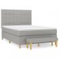 Preview: Boxspringbett mit Matratze Hellgrau 140x190 cm Stoff