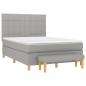 Preview: Boxspringbett mit Matratze Hellgrau 140x190 cm Stoff