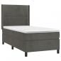 Preview: Boxspringbett mit Matratze & LED Dunkelgrau 90x200 cm Samt