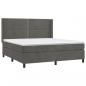 Preview: Boxspringbett mit Matratze & LED Dunkelgrau 180x200 cm Samt