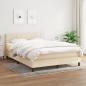 Preview: ARDEBO.de - Boxspringbett mit Matratze Creme 140x200 cm Stoff