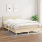 Preview: ARDEBO.de - Boxspringbett mit Matratze Creme 140x190 cm Stoff