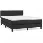 Preview: Boxspringbett mit Matratze Schwarz 140x200 cm Kunstleder