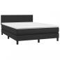 Preview: Boxspringbett mit Matratze Schwarz 140x200 cm Kunstleder