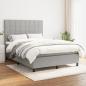 Preview: ARDEBO.de - Boxspringbett mit Matratze Hellgrau 140x190 cm Stoff