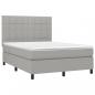 Preview: Boxspringbett mit Matratze Hellgrau 140x190 cm Stoff