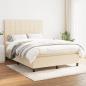 Preview: ARDEBO.de - Boxspringbett mit Matratze Creme 140x190 cm Stoff