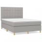 Preview: Boxspringbett mit Matratze Hellgrau 140x200 cm Stoff