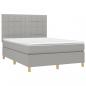 Preview: Boxspringbett mit Matratze Hellgrau 140x200 cm Stoff