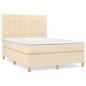 Preview: Boxspringbett mit Matratze Creme 140x200 cm Stoff