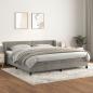 Preview: ARDEBO.de - Boxspringbett mit Matratze Hellgrau 200x200 cm Samt