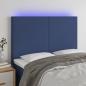 Preview: ARDEBO.de - LED Kopfteil Blau 144x5x118/128 cm Stoff