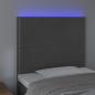 Preview: LED Kopfteil Dunkelgrau 90x5x118/128 cm Samt