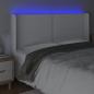 Preview: LED Kopfteil Weiß 163x16x118/128 cm Kunstleder