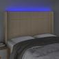 Preview: LED Kopfteil Creme 147x16x118/128 cm Stoff