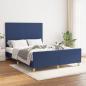 Preview: ARDEBO.de - Bettgestell mit Kopfteil Blau 140x190 cm Stoff