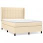 Preview: Boxspringbett mit Matratze Creme 140x190 cm Stoff