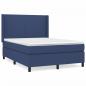 Preview: Boxspringbett mit Matratze Blau 140x200 cm Stoff