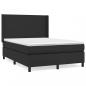 Preview: Boxspringbett mit Matratze Schwarz 140x200 cm Kunstleder