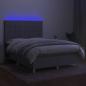 Preview: Boxspringbett mit Matratze & LED Hellgrau 140x190 cm Stoff