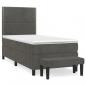 Preview: Boxspringbett mit Matratze Dunkelgrau 90x190 cm Samt