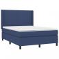 Preview: Boxspringbett mit Matratze & LED Blau 140x200 cm Stoff