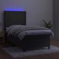 Preview: Boxspringbett mit Matratze & LED Dunkelgrau 90x190 cm Samt