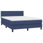 Preview: Boxspringbett mit Matratze Blau 140x190 cm Stoff