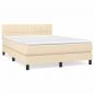 Preview: Boxspringbett mit Matratze Creme 140x190 cm Stoff