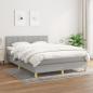 Preview: ARDEBO.de - Boxspringbett mit Matratze Hellgrau 140x200 cm Stoff