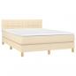 Preview: Boxspringbett mit Matratze Creme 140x200 cm Stoff