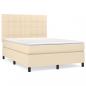 Preview: Boxspringbett mit Matratze Creme 140x200 cm Stoff